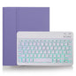 X-11BS Skin Plain Texture Detachable Bluetooth Keyboard Tablet Case for iPad Pro 11 inch 2020 / 2018, with Pen Slot & Backlight, White Keyboard