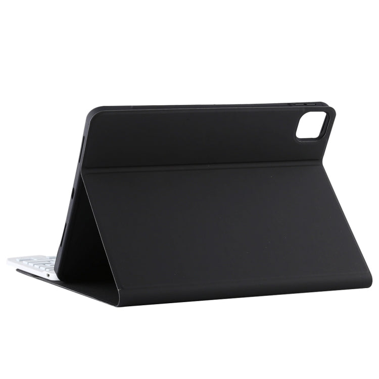 TG11BCS Detachable Bluetooth White Keyboard Microfiber Leather Tablet Case for iPad Pro 11 inch (2020), with Backlight & Touchpad & Pen Slot & Holder, White Keyboard