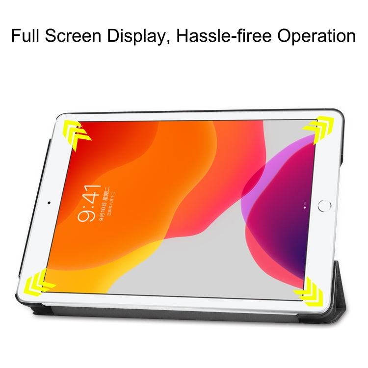 For iPad 10.2 Custer Texture Horizontal Flip Smart PU Leather Case with Sleep / Wake-up Function & Three-folding Holder, For iPad 10.2