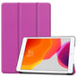 For iPad 10.2 Custer Texture Horizontal Flip Smart PU Leather Case with Sleep / Wake-up Function & Three-folding Holder, For iPad 10.2