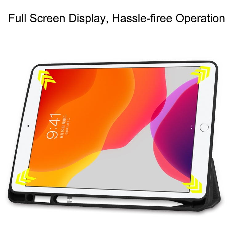 For iPad 10.2 2021 / 2020 / 2019 Custer Texture Horizontal Flip Smart TPU Leather Case with Sleep / Wake-up Function & Three-folding Holder & Pen Slot, For iPad 10.2