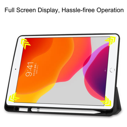 For iPad 10.2 2021 / 2020 / 2019 Custer Texture Horizontal Flip Smart TPU Leather Case with Sleep / Wake-up Function & Three-folding Holder & Pen Slot, For iPad 10.2