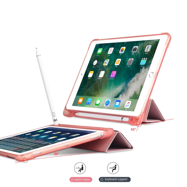Multi-folding Shockproof TPU Protective Case for iPad 9.7 (2018) / 9.7 (2017) / air / air2, with Holder & Pen Slot