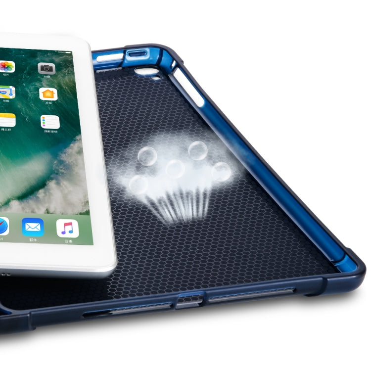 Multi-folding Shockproof TPU Protective Case for iPad 9.7 (2018) / 9.7 (2017) / air / air2, with Holder & Pen Slot
