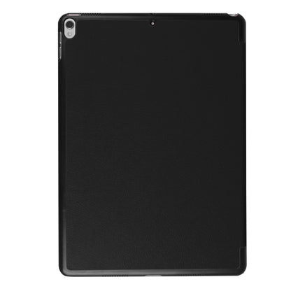 For iPad Pro 10.5 inch PU Litchi Texture 3-folding Smart Case Clear Back Cover with Holder