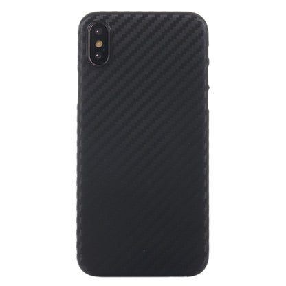 For iPhone X / XS Carbon Fibre Texture PP Protective Back Cover Case, For X