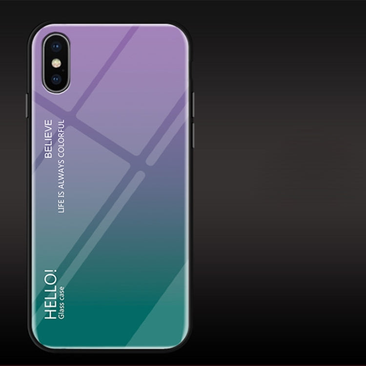 For iPhone X / XS Gradient Color Glass Case, iPhone X / XS