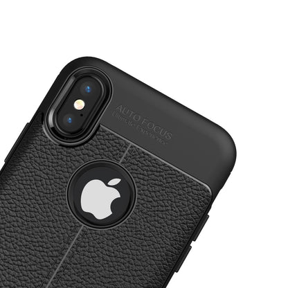 For iPhone X / XS Litchi Texture TPU Protective Back Cover Case, For X