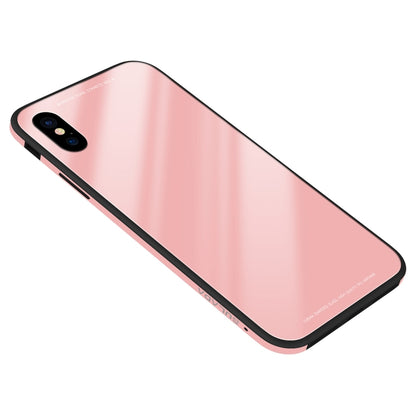 For iPhone XS Max SULADA Metal Frame Toughened Glass Case, For XS Max