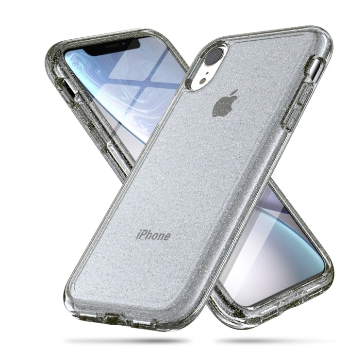For iPhone XR Shockproof Terminator Style Glitter Powder Protector Case, iPhone XR (White), iPhone XR (Pink), iPhone XR (Grey)