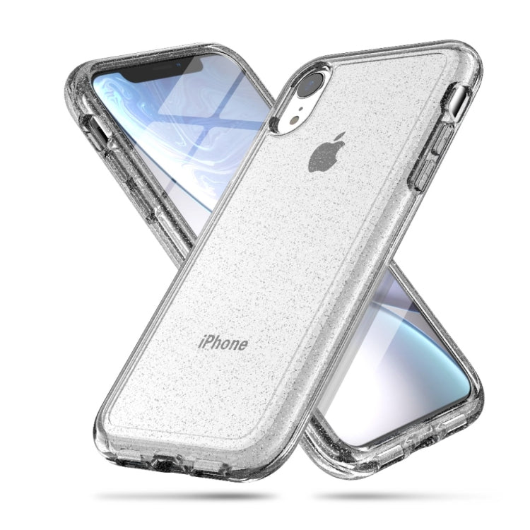 For iPhone XR Shockproof Terminator Style Glitter Powder Protector Case, iPhone XR (White), iPhone XR (Pink), iPhone XR (Grey)