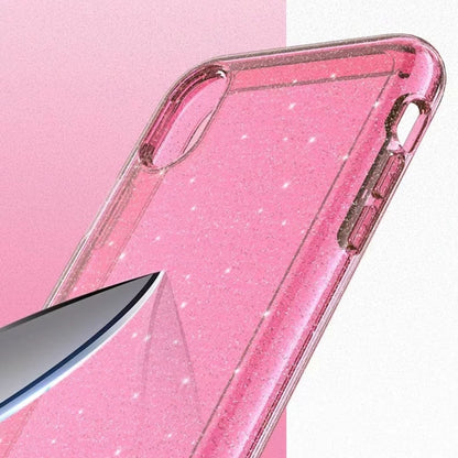 For iPhone XR Shockproof Terminator Style Glitter Powder Protector Case, iPhone XR (White), iPhone XR (Pink), iPhone XR (Grey)