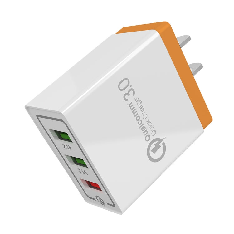 AR-QC-03 2.1A 3 USB Ports Quick Charger Travel Charger, US Plug, AR-QC-03 US Plug Blue, AR-QC-03 US