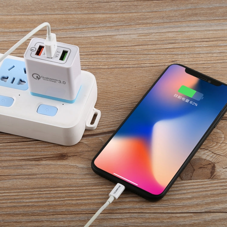 AR-QC-03 2.1A 3 USB Ports Quick Charger Travel Charger, US Plug, AR-QC-03 US Plug Blue, AR-QC-03 US