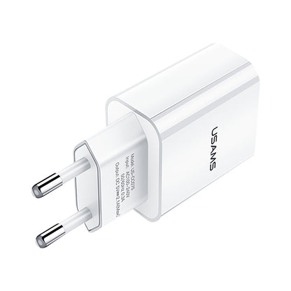 USAMS US-CC075 T18 2.1A Single USB Travel Charger, EU Plug, EU Plug