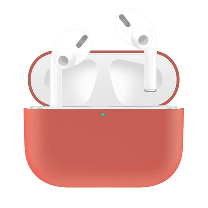 For AirPods Pro Solid Color Silicone Earphone Protective Case, Light Purple, Red, Black, White, Yellow, Pink, Green, Grey, Watermelon Red