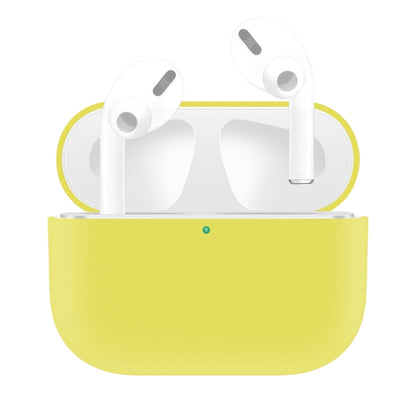 For AirPods Pro Solid Color Silicone Earphone Protective Case, Light Purple, Red, Black, White, Yellow, Pink, Green, Grey, Watermelon Red