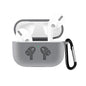 For AirPods Pro Silicone Flip Cover Earphone Protective Case with Anti-drop Buckle, Grey, Black