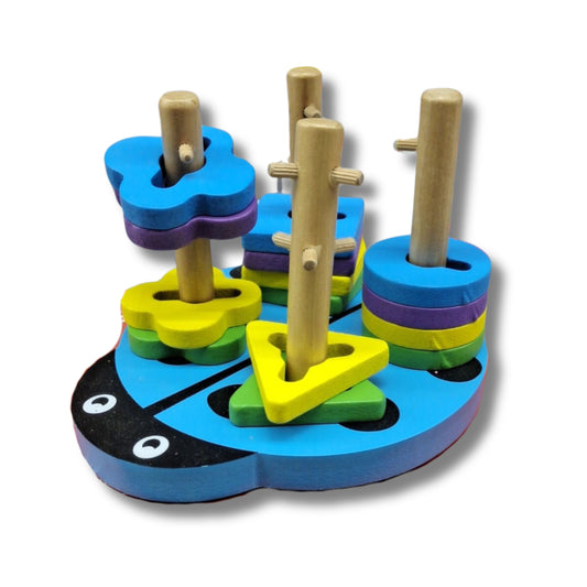 Wooden Lady Bug Puzzle Brain Teaser for toddlers