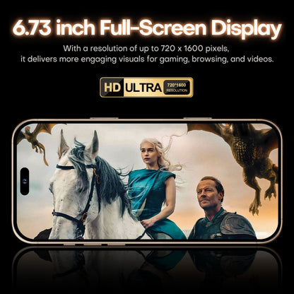 i16 Pro Max / A08A, 3GB+64GB, 6.73 inch Screen, Face Identification, Android 8.1 MTK6753 Octa Core, Network: 4G, Dual SIM, EU Plug
