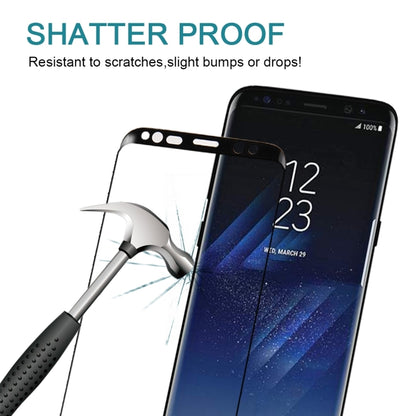 25 PCS For S8 / G950 0.26mm 9H surface hardness 3D curved screen full-screen tempered glass screen protector (black)