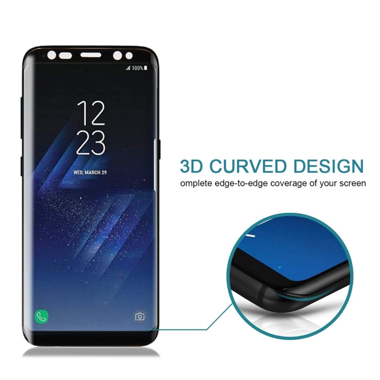 25 PCS For Galaxy S8 Plus / G9550 0.3mm 9H Surface Hardness 3D Curved Silk-screen Full Screen Tempered Glass Screen Protector