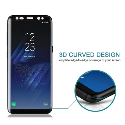 25 PCS For Galaxy S8 Plus / G9550 0.3mm 9H Surface Hardness 3D Curved Silk-screen Full Screen Tempered Glass Screen Protector