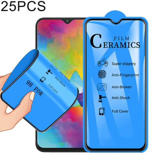 25 PCS 2.5D Full Glue Full Cover Ceramics Film for Galaxy M20, For Galaxy M20 (25 PCS)