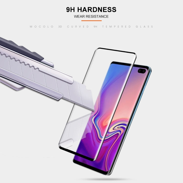 mocolo 0.33mm 9H 3D Round Edge Tempered Glass Film for Galaxy S10+, Fingerprint Unlock Is Not Supported