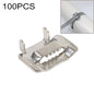 100 PCS 12.7mm 304 Stainless Steel Tie Lock Type Cable Wrapped Bundle Buckle, 12.7mm