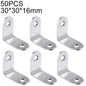 50pcs Stainless Steel 90 Degree Angle Bracket,Corner Brace Joint Bracket Fastener Furniture Cabinet Screens Wall (30mm), 30mm (50pcs)