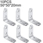 10pcs Stainless Steel 90 Degree Angle Bracket,Corner Brace Joint Bracket Fastener Furniture Cabinet Screens Wall (50mm), 50mm (10pcs)