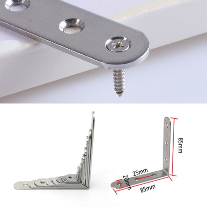 2pcs Stainless Steel 90 Degree Angle Bracket,Corner Brace Joint Bracket Fastener Furniture Cabinet Screens Wall (85mm), 85mm (2pcs)
