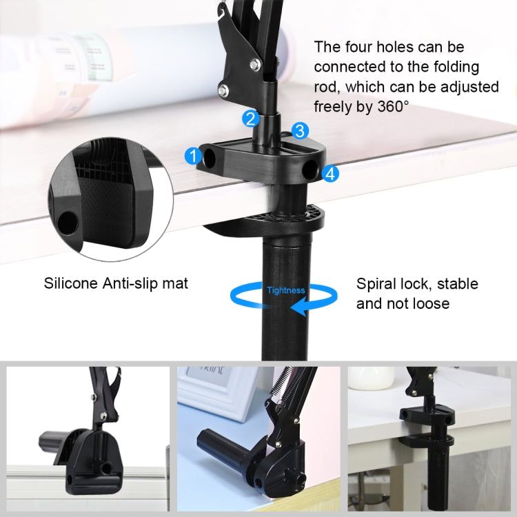 PULUZ Live Broadcast Desktop Articulating Arm Holder with Tablet Clamp