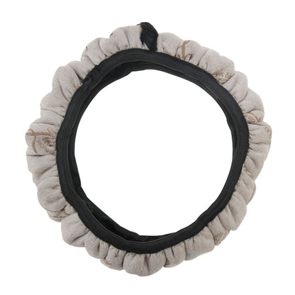 Universal Premium Soft Short Plush Winter Car Steering Wheel Cover, Outer Diameter: About 25-35cm, Outer Diameter: About 25-35cm(Black)