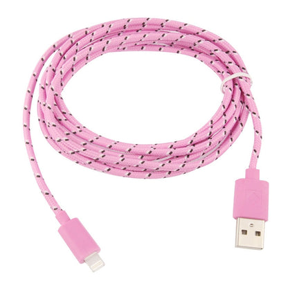 1m Nylon Netting Style USB 8 Pin Data Transfer Charging Cable for iPhone, iPad