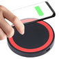 Universal QI Standard Round Wireless Charging Pad (White + Red), White + Black, Black + Blue, Black + Red, White, Black + White, Black + Orange, Grey+Black, White + Red
