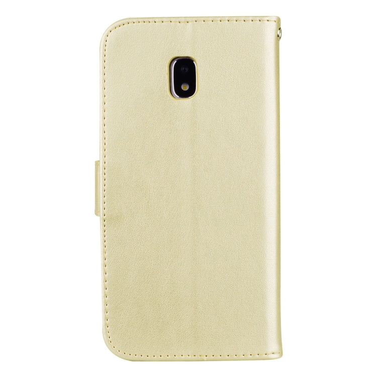For Galaxy J3 (2017) / J330 (EU Version) Roses Pressed Flower Pattern Horizontal Flip Leather Case with Holder & Card Slots & Wallet