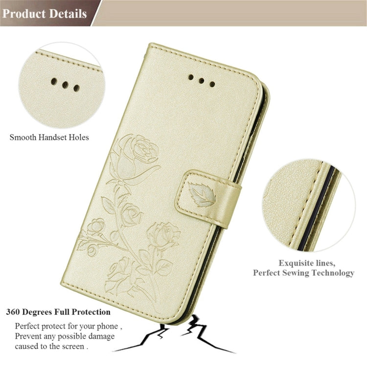 For Galaxy J3 (2017) / J330 (EU Version) Roses Pressed Flower Pattern Horizontal Flip Leather Case with Holder & Card Slots & Wallet