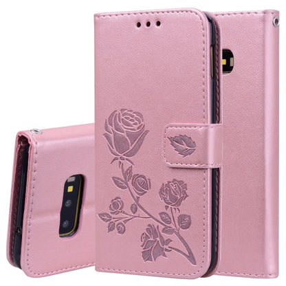 Rose Embossed Horizontal Flip PU Leather Case for Galaxy S10e, with Holder & Card Slots & Wallet