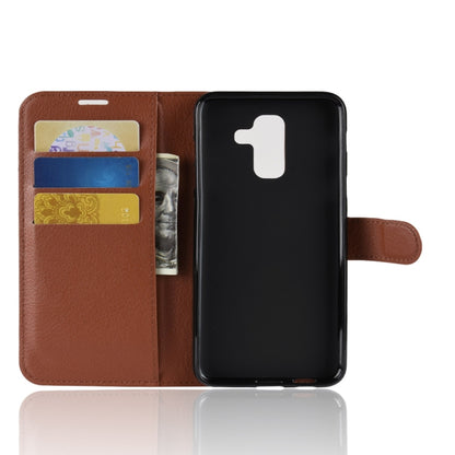 For Galaxy A6+ 2018 Litchi Texture Horizontal Flip Leather Case with Holder & Card Slots & Wallet, For Galaxy A6+ 2018
