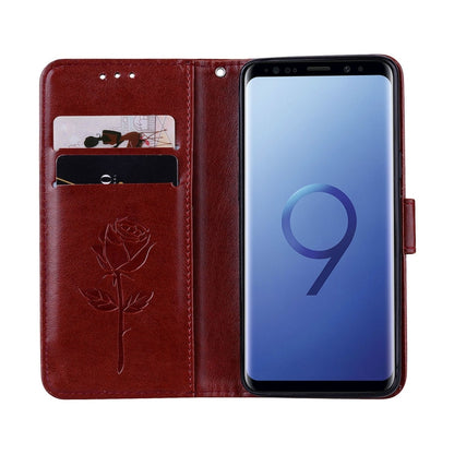 For Galaxy S9 Rose Embossed Horizontal Flip Environmental PU Leather Case with Holder & Card Slots & Wallet