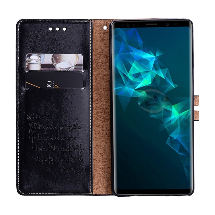 Business Style Oil Wax Texture Horizontal Flip Leather Case, with Holder & Card Slots & Wallet For Galaxy Note9