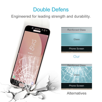 For Galaxy J7 (2017) (EU Version) 0.26mm 9H Surface Hardness 2.5D Curved Silk-screen Full Screen Tempered Glass Screen Protector, For Galaxy J7 (2017) (EU Version)