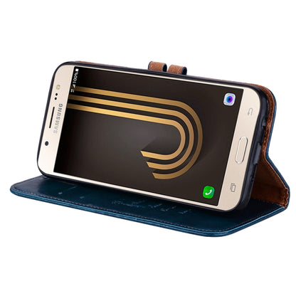 For Samsung Galaxy J5 (2017) / J530 (EU Version) Business Style Oil Wax Texture Horizontal Flip Leather Case with Holder & Card Slots & Wallet