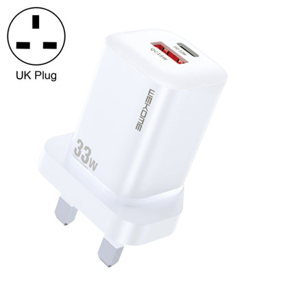 WK WP-U140 33W Power Series USB+USB-C/Type-C Fast Charger, Specifications: UK Plug, 33W UK Plug