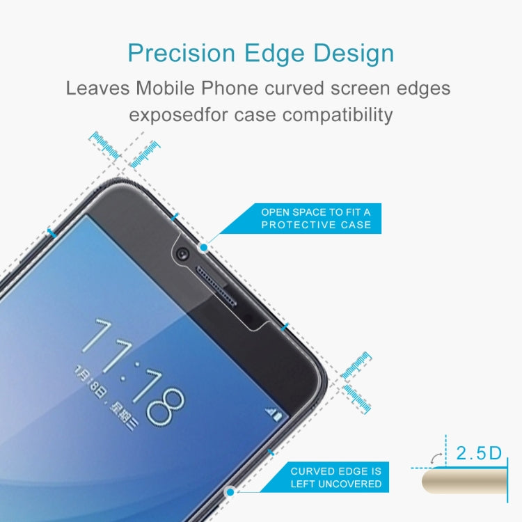 10 PCS 0.26mm 9H 2.5D Tempered Glass Film for Galaxy C7 Pro, For Galaxy C7 Pro(10 PCS)