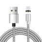 USB to 8 Pin Magnetic Metal Connector Nylon Two-color Braided Magnetic Data Cable, Cable Length: 1m