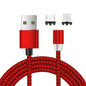 2 in 1 USB to 8 Pin + Micro USB Magnetic Metal Interface Nylon Braided Charging Cable, Length: 1m