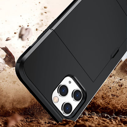 For iPhone 12 5.4 Shockproof Rugged Armor Protective Case with Card Slot